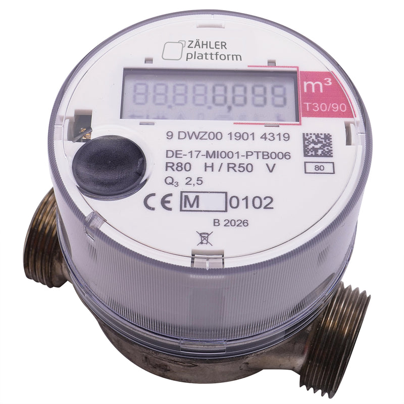 Funk Wasserzähler Warm bis 90°C 80 mm Eichung 2022
