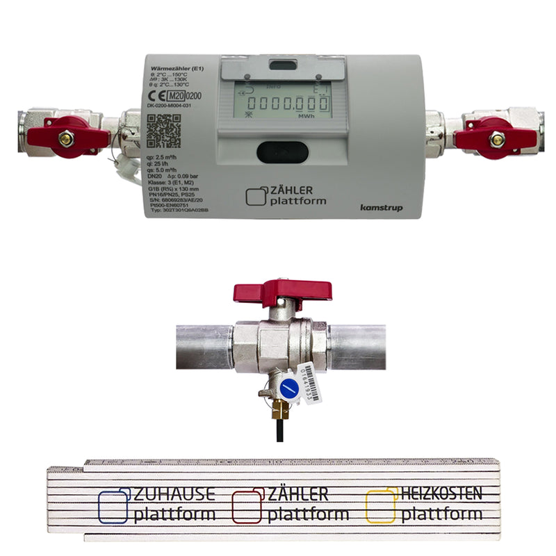 ZÄHLER plattform Ultraschall Wärmezähler MULTICAL® 303 Qn 2,5 m³/h, BL 130 mm Eichung 2025 inklusive Einbausatz 1"