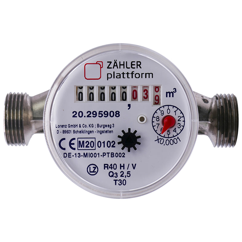 ZÄHLER plattform Zapfhahn Wasserzähler Set 110 mm Eichung 2024 Garten