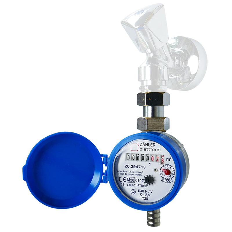 ZÄHLER plattform Zapfhahn Wasserzähler Set 80 mm Eichung 2024 Garten