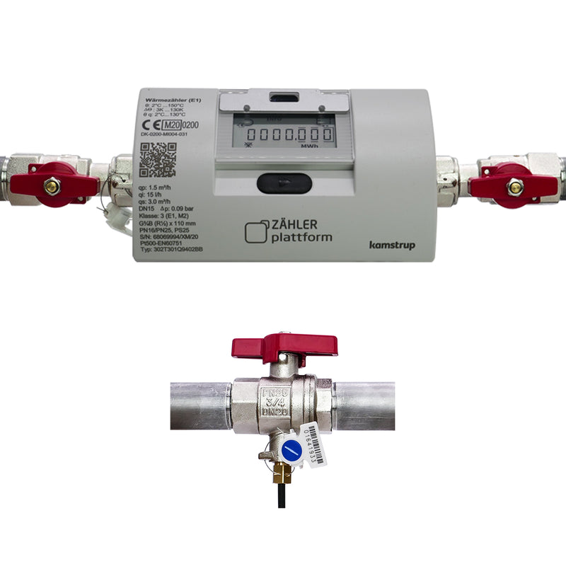 ZÄHLER plattform Ultraschall Wärmezähler MULTICAL® 303 Qn 1,5 m³/h, BL 110 mm Eichung 2025 inklusive Einbausatz 3/4"
