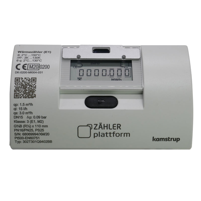 ZÄHLER plattform Ultraschall Wärmezähler MULTICAL® 303 Qn 1,5 m³/h, BL 110 mm Eichung 2025 inklusive Einbausatz 3/4"