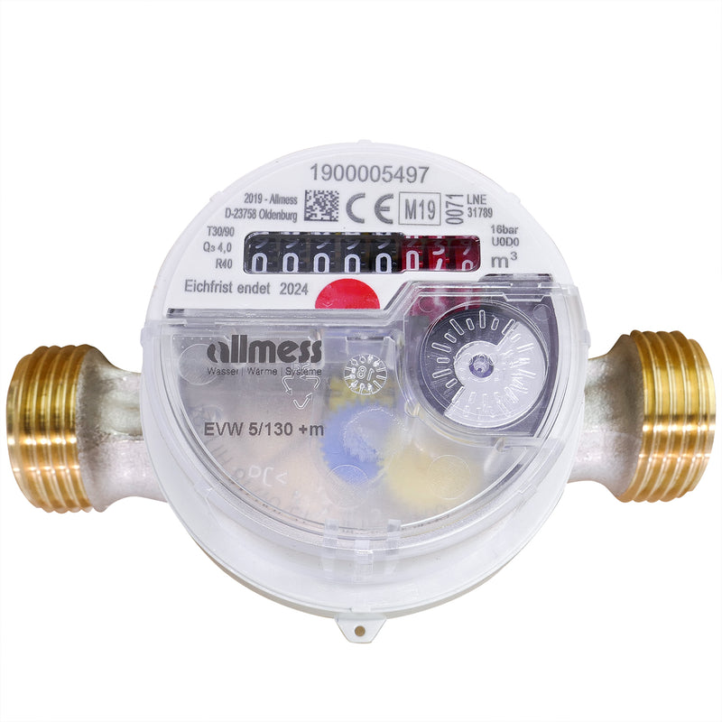 Allmess Wasserzähler 130 mm Warm und Kalt Eichung 2025
